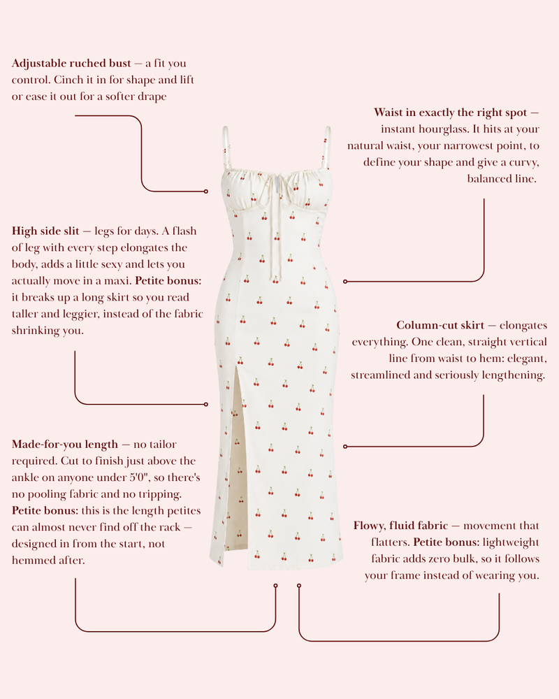 What's flattering about the Cherry On Top - Petite Sundress